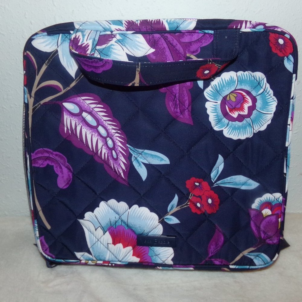 Vera Bradley Floral Cosmetic Bag - Navy and Purple